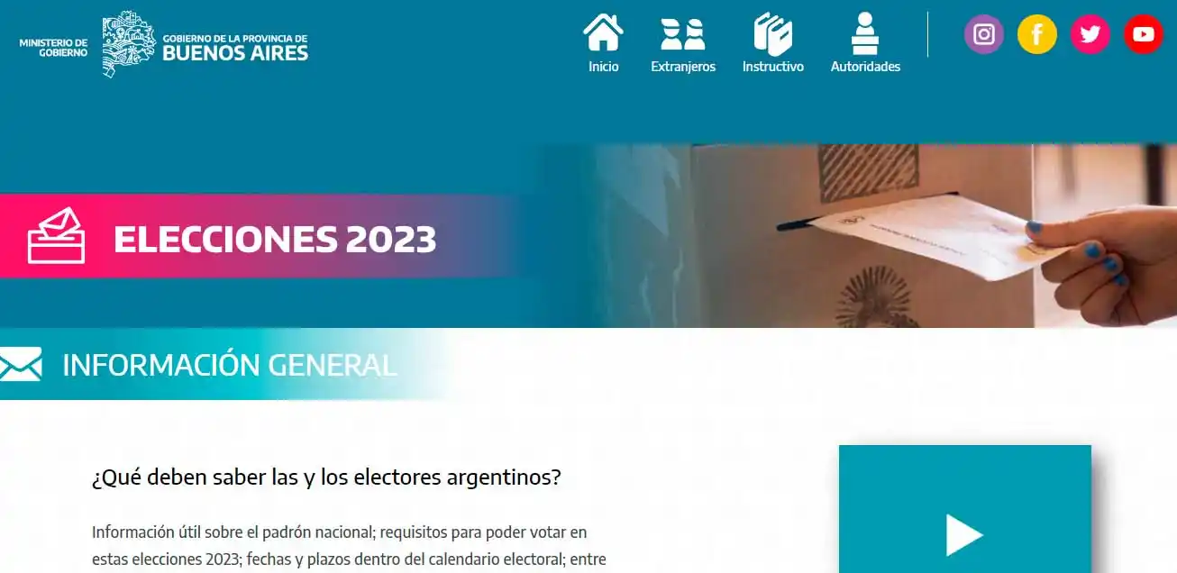 Provincia lanzó un sitio con toda la información de las elecciones 2023