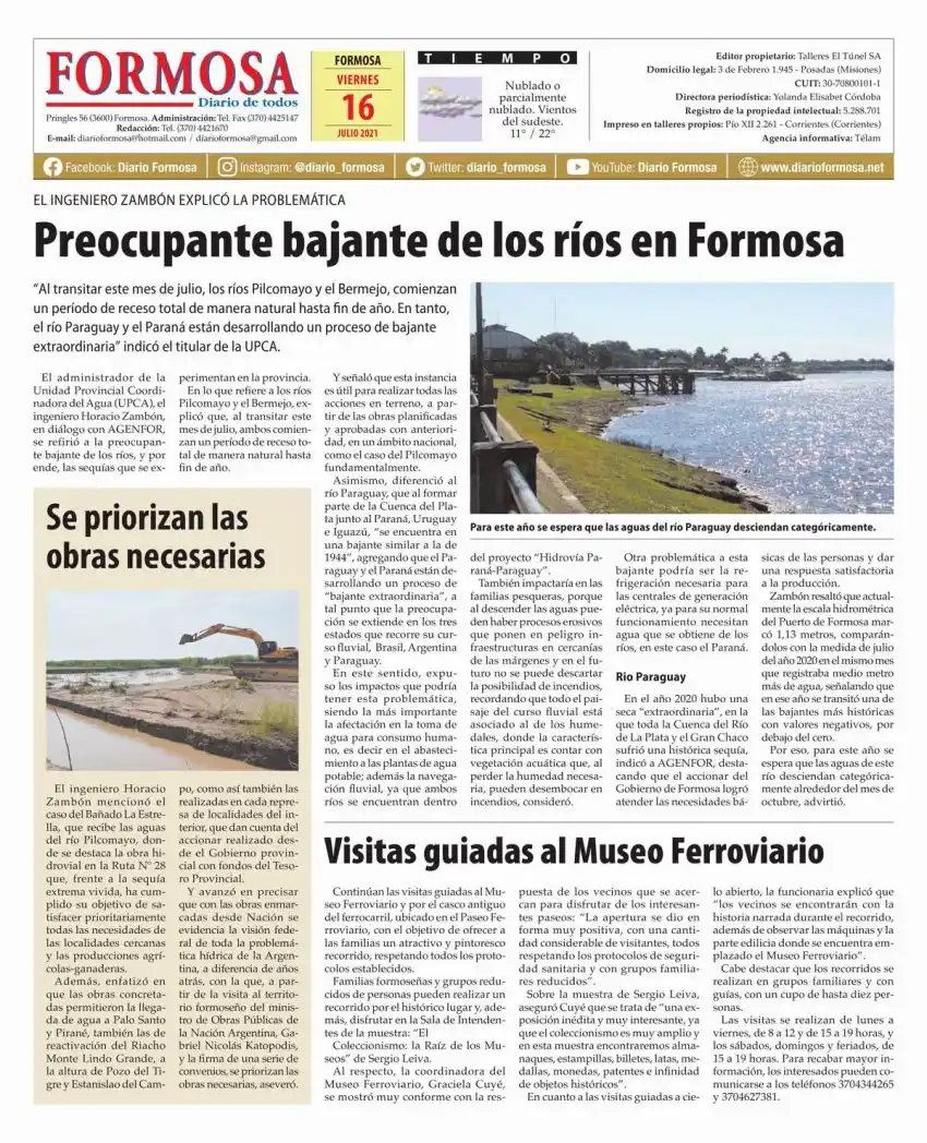 Tapa y Contratapa 16 de julio de 2021