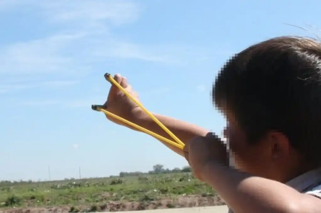 En un acto heroico, un nene de 13 años usó una gomera para evitar el secuestro de su hermanita