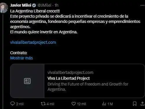 Cómo fue la operatoria con $LIBRA, la criptomoneda 
que promocionó Javier Milei en redes sociales