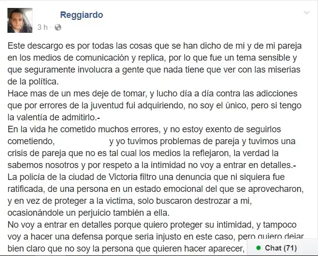 Se propone librarse de sus adicciones el abogado que denunció a Chiara Díaz
