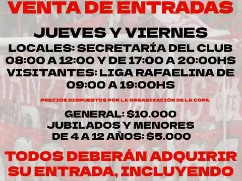 ENTRADAS  COPA SF  FERRO UNION SF