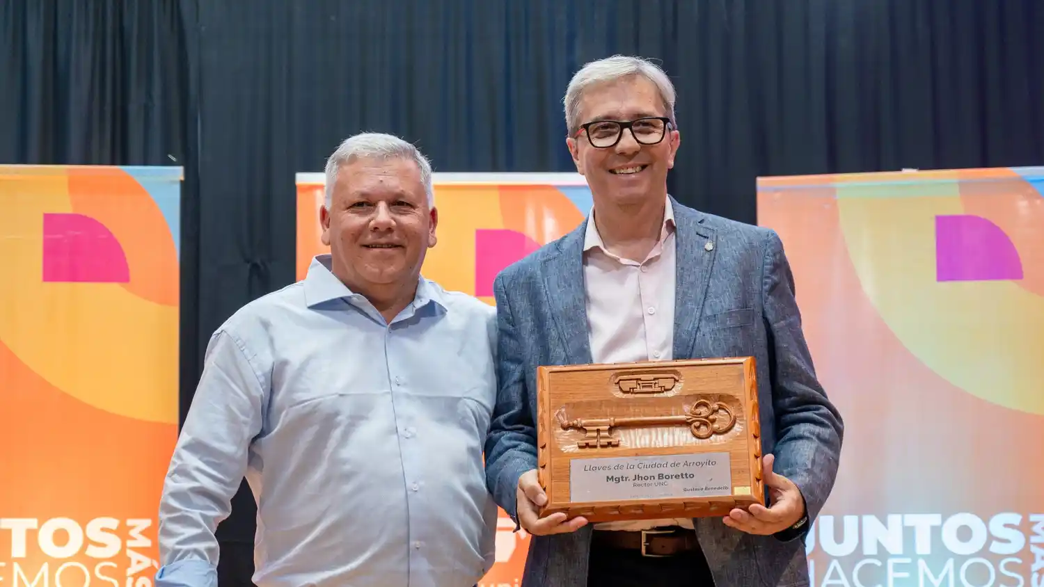 Arroyito: Benedetti entregó la llave de la ciudad a Boretto