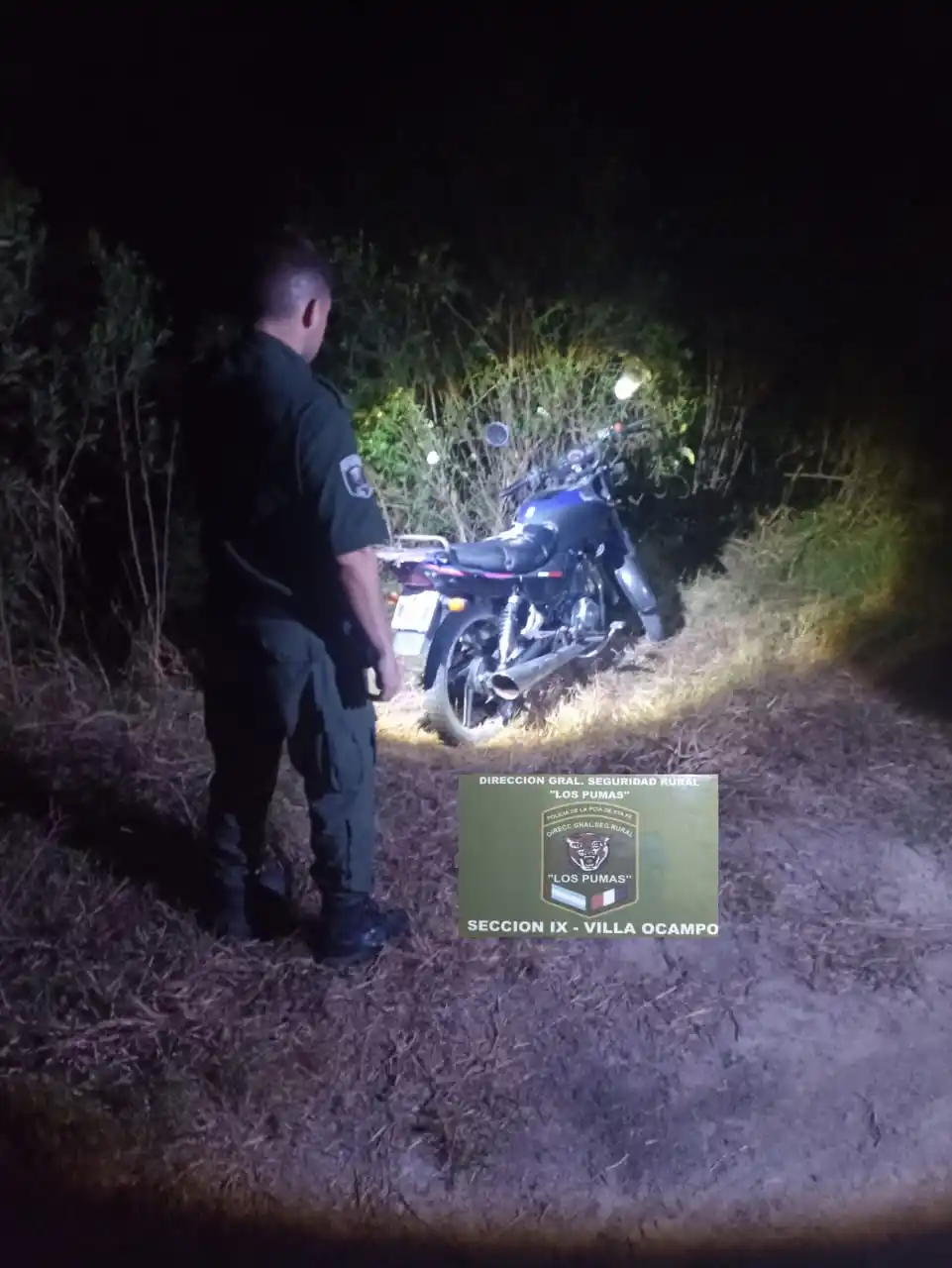 Moto secuestrada por caza ilegal