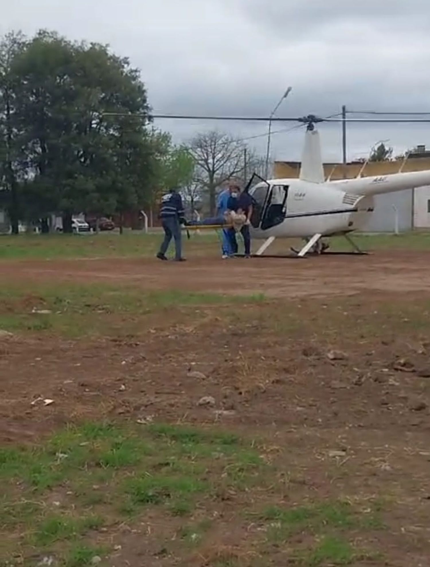 Operativo para el traslado de un accidentado