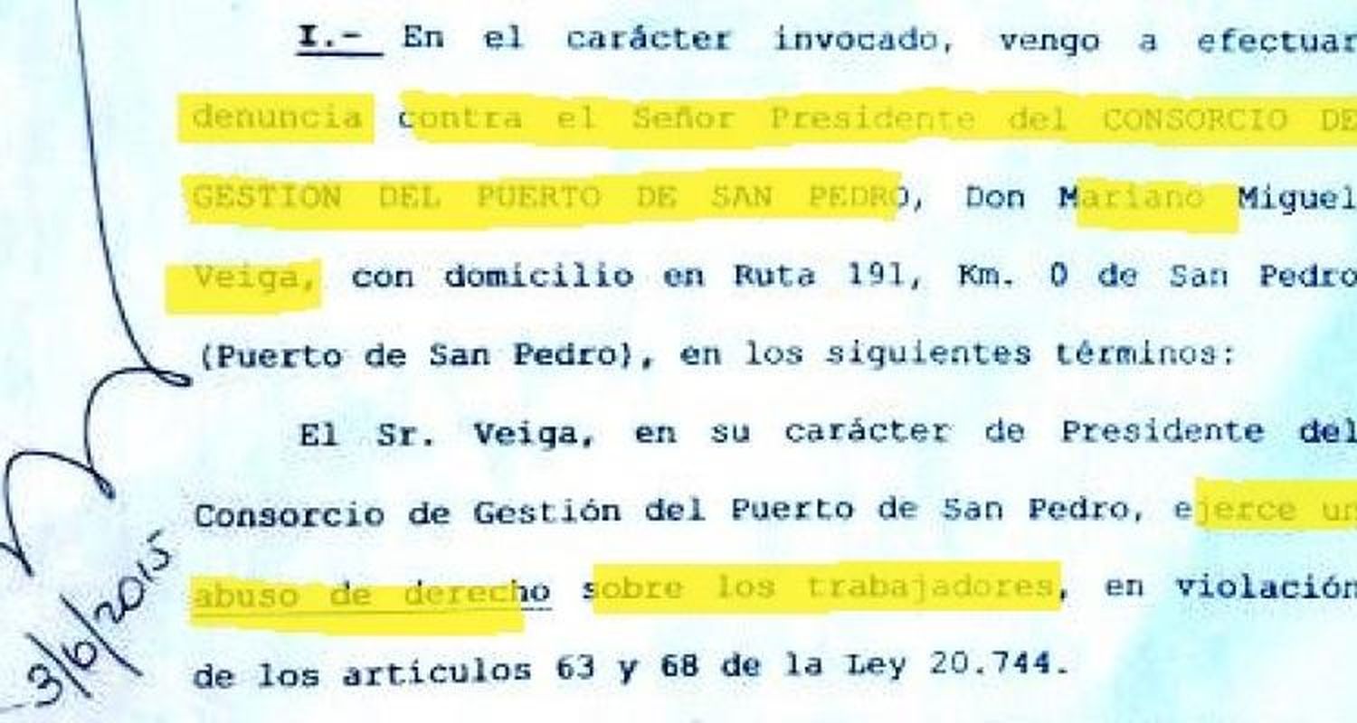 Denuncian a Mariano Veiga por “ejercer abuso de derecho sobre los trabajadores”