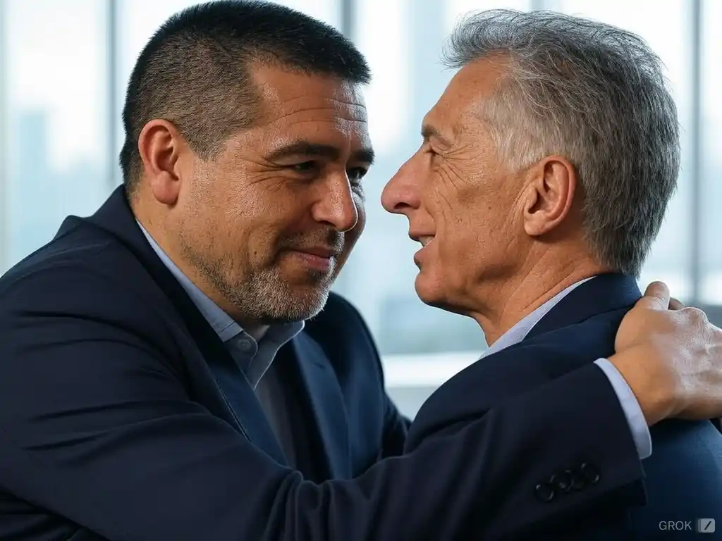 Juan Román Riquelme y Mauricio Macri amigos