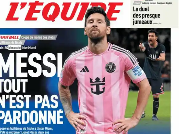 Un diario francés cruzó a Messi en la previa del enfrentamiento entre el PSG y el Inter de Miami en el Mundial de Clubes