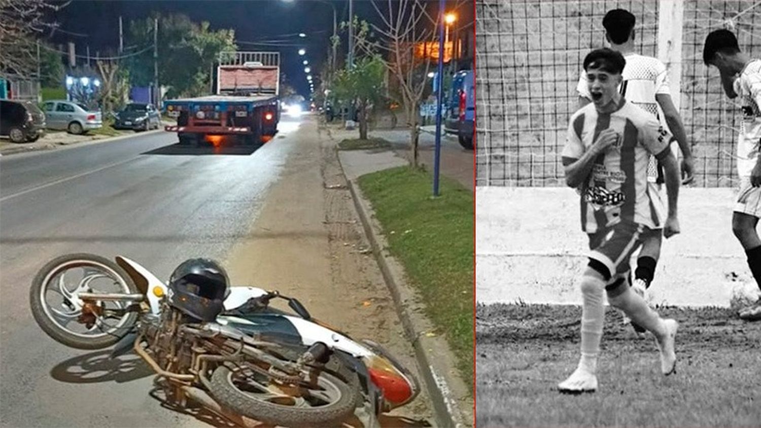 Trágico accidente: un joven futbolista murió tras chocar su moto contra el acoplado de un camión