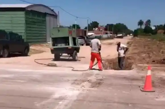 Comenzó obra de desagüe sobre la Circunvalación en Balcarce