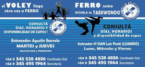 Ferro suma vóley y taekwondo para seguir creciendo