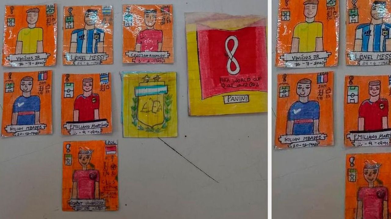 Leandro N. Alem: Como no llegan las figuritas del mundial, estudiantes de primaria las dibujaron