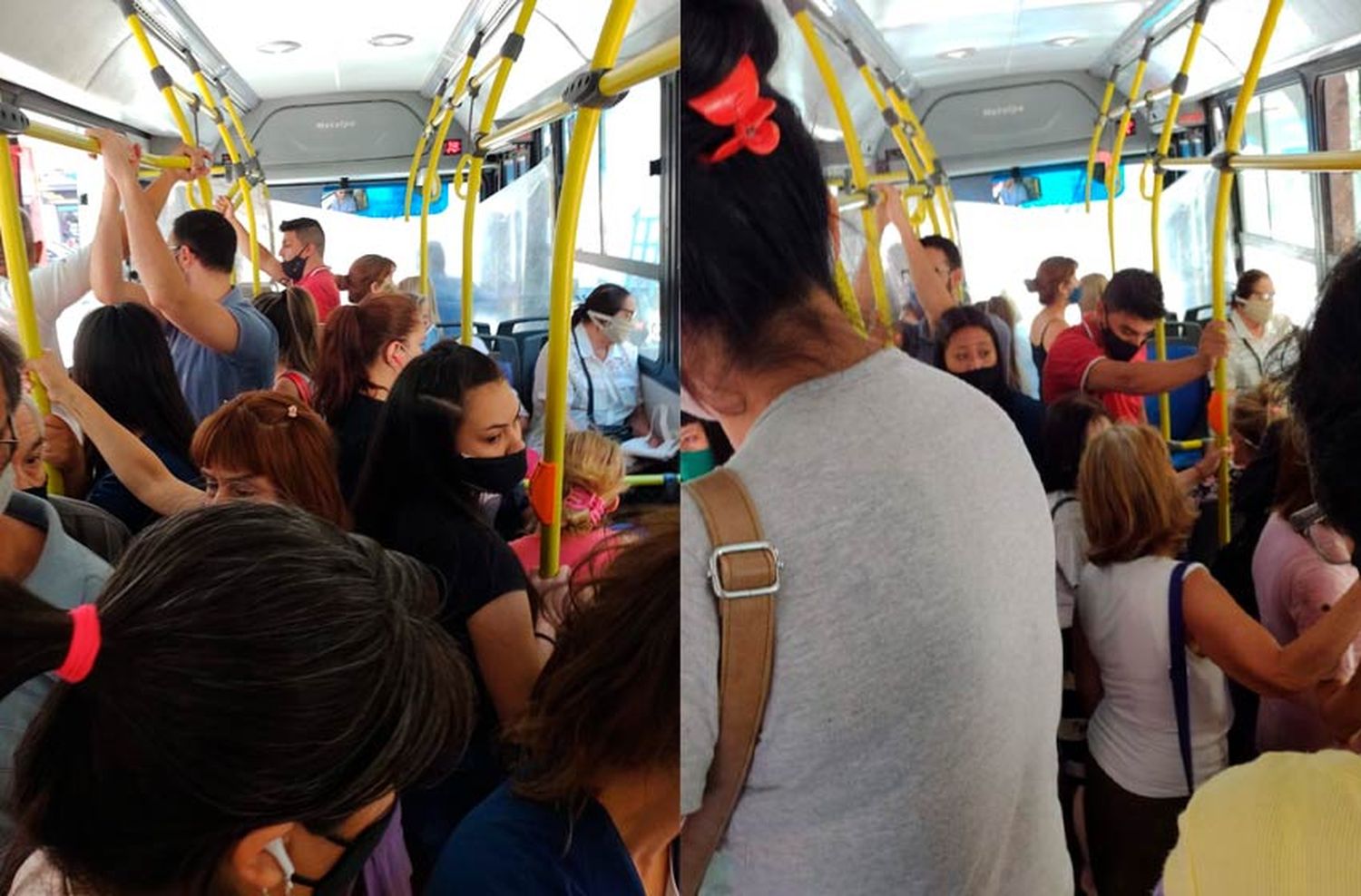 Hacinados: así viajan los rosarinos en el transporte público en plena pandemia
