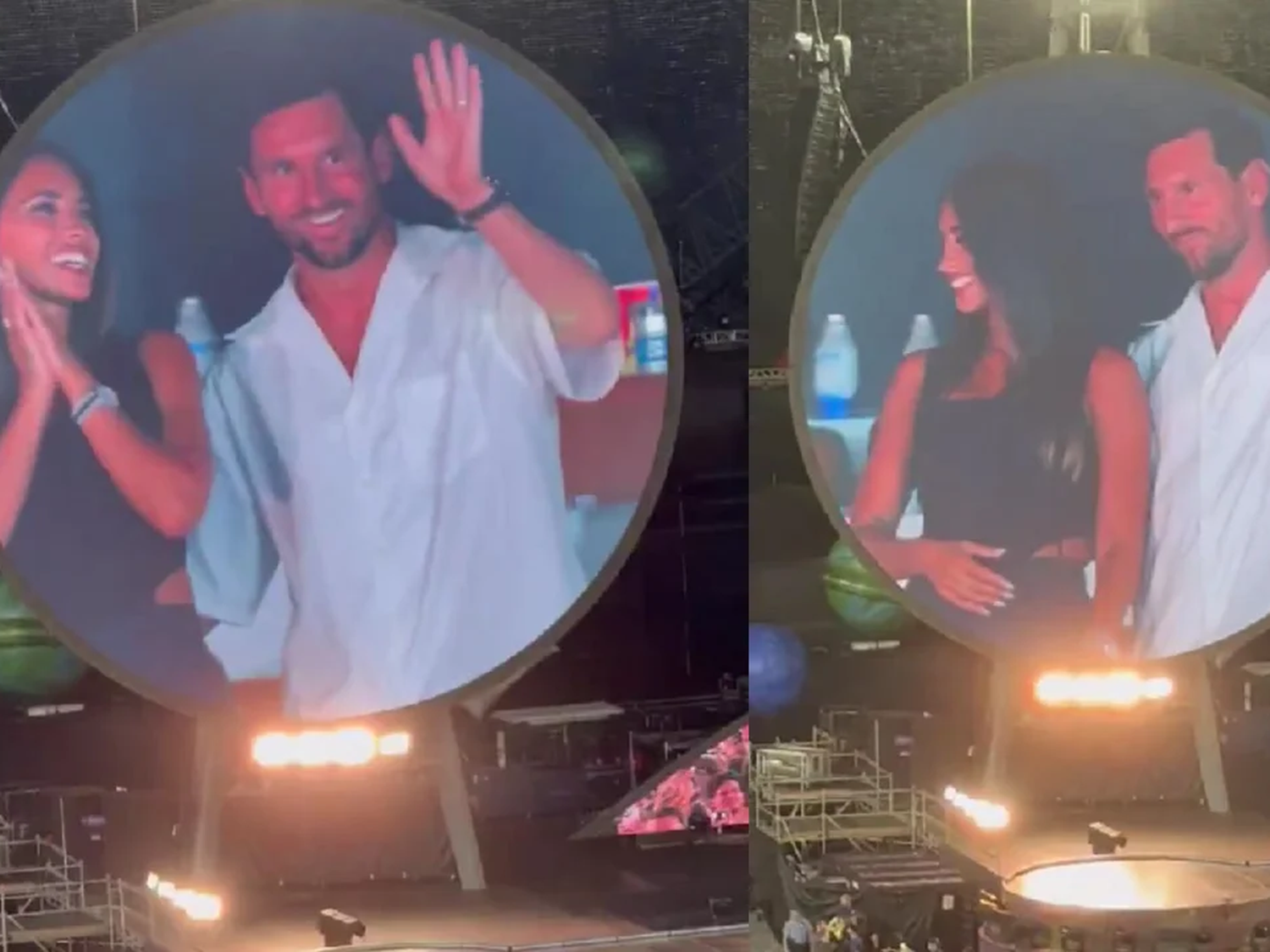 La Kiss Cam de Coldplay sorprendió a Messi y Antonela en Miami