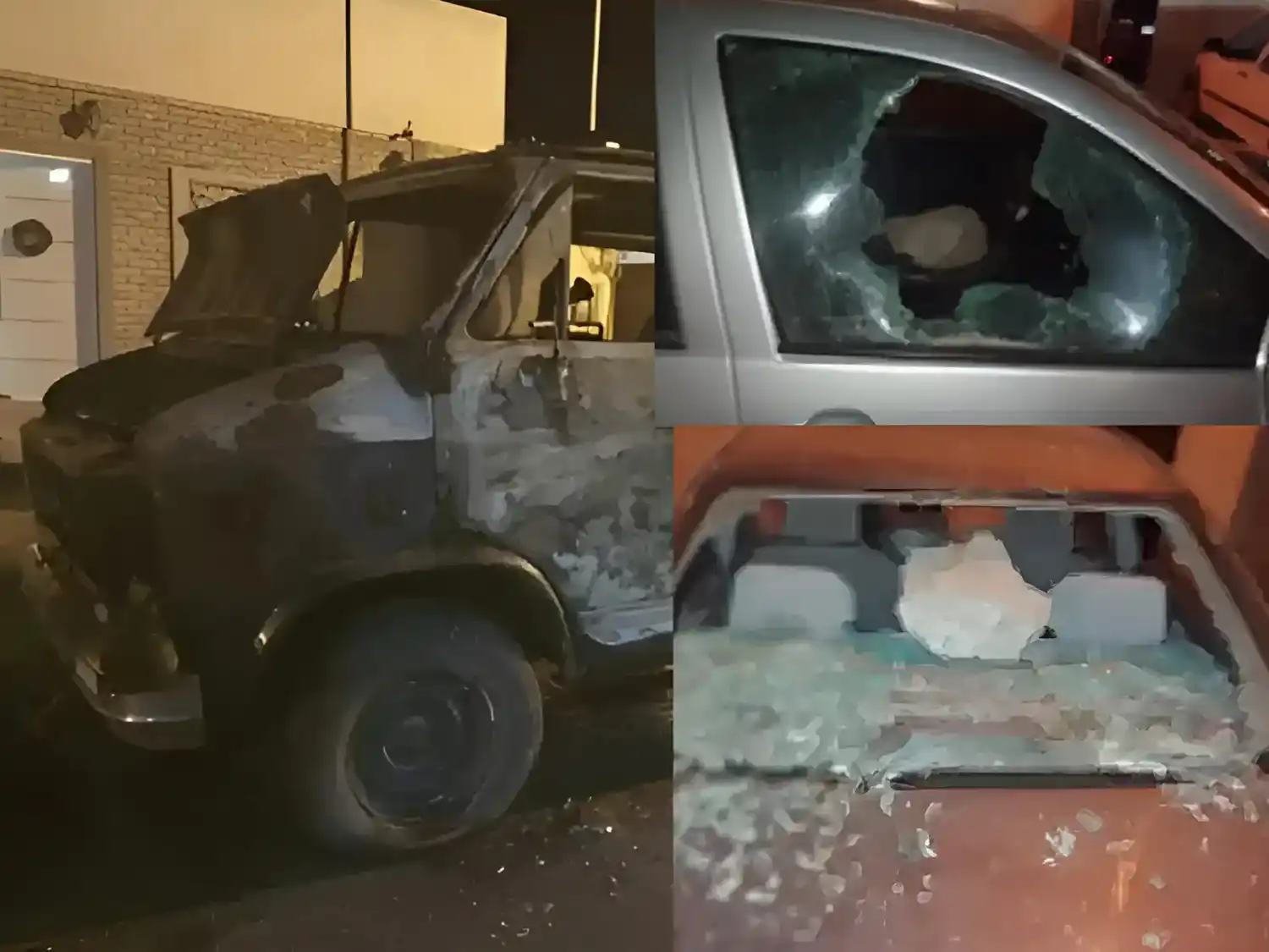 Algunos de los autos que incendió y vandalizó en 2025.