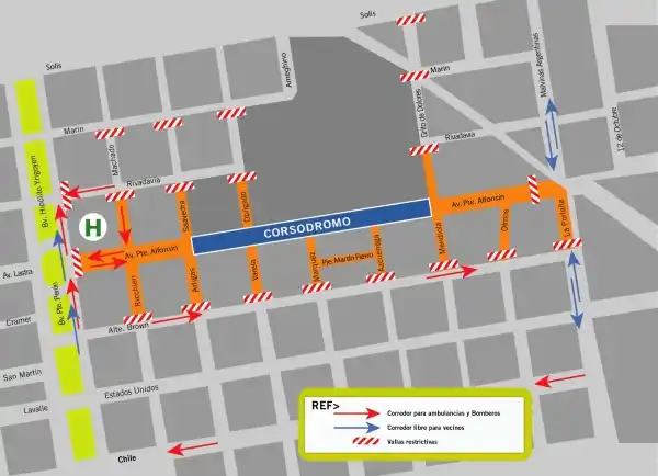 Corte de calles durante los festejos del carnaval infantil