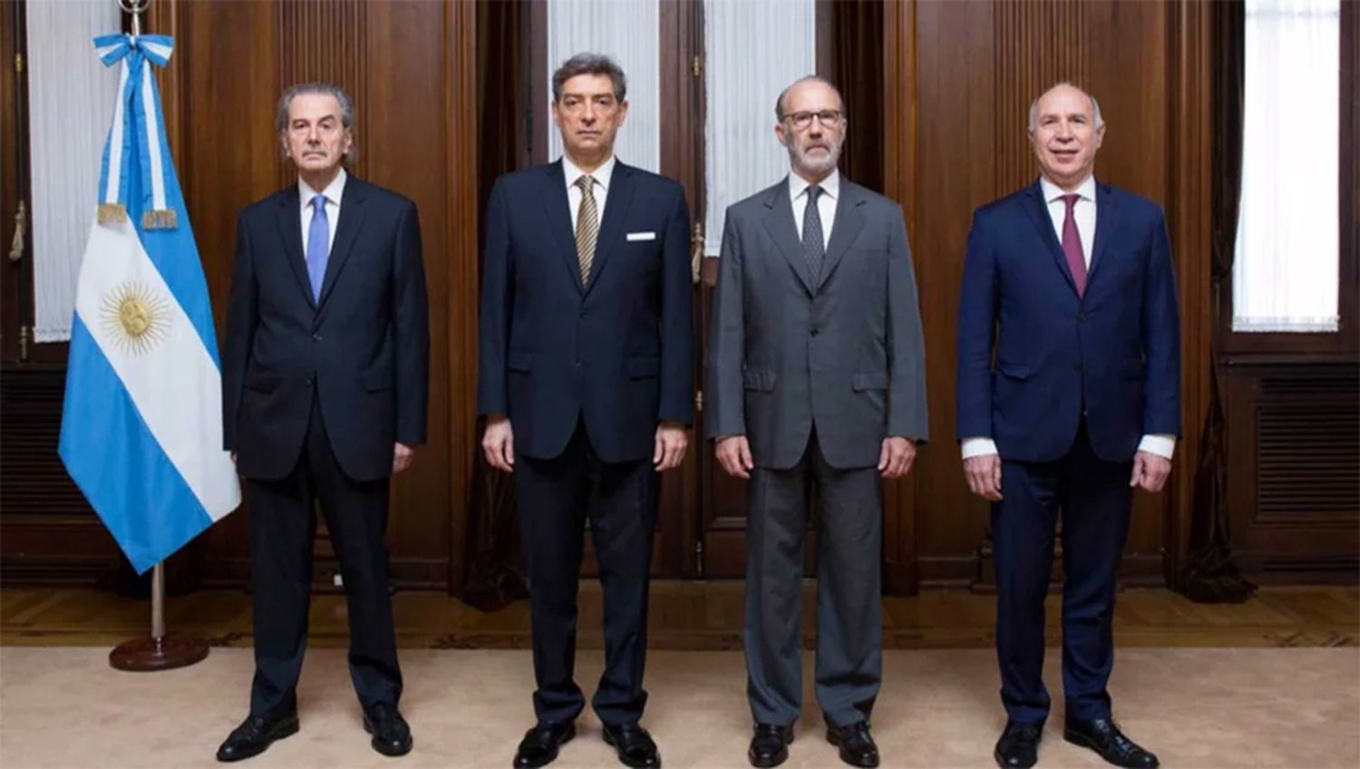 Jueces Juan Carlos Maqueda, Horacio Rosatti, Carlos Rosenkratz y Ricardo Lorenzetti.