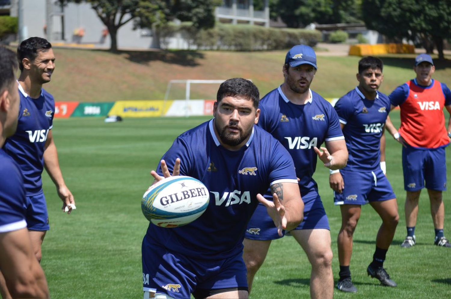 Los Pumas, en uno de sus ensayos en Nelspruit.