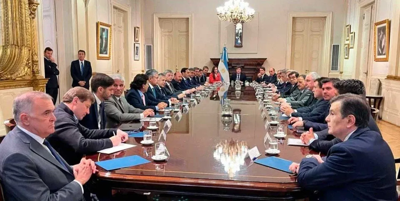 Los gobernador reunidos en la Rosada.