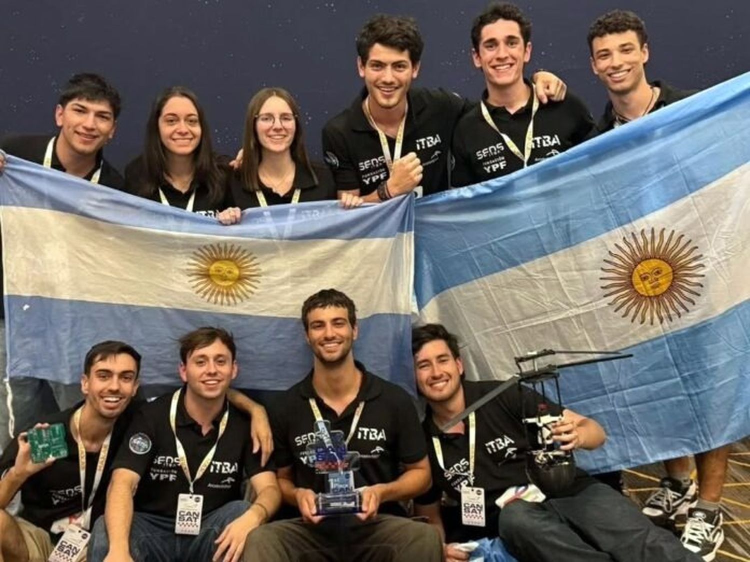 El equipo argentino que compitió en Estados Unidos.