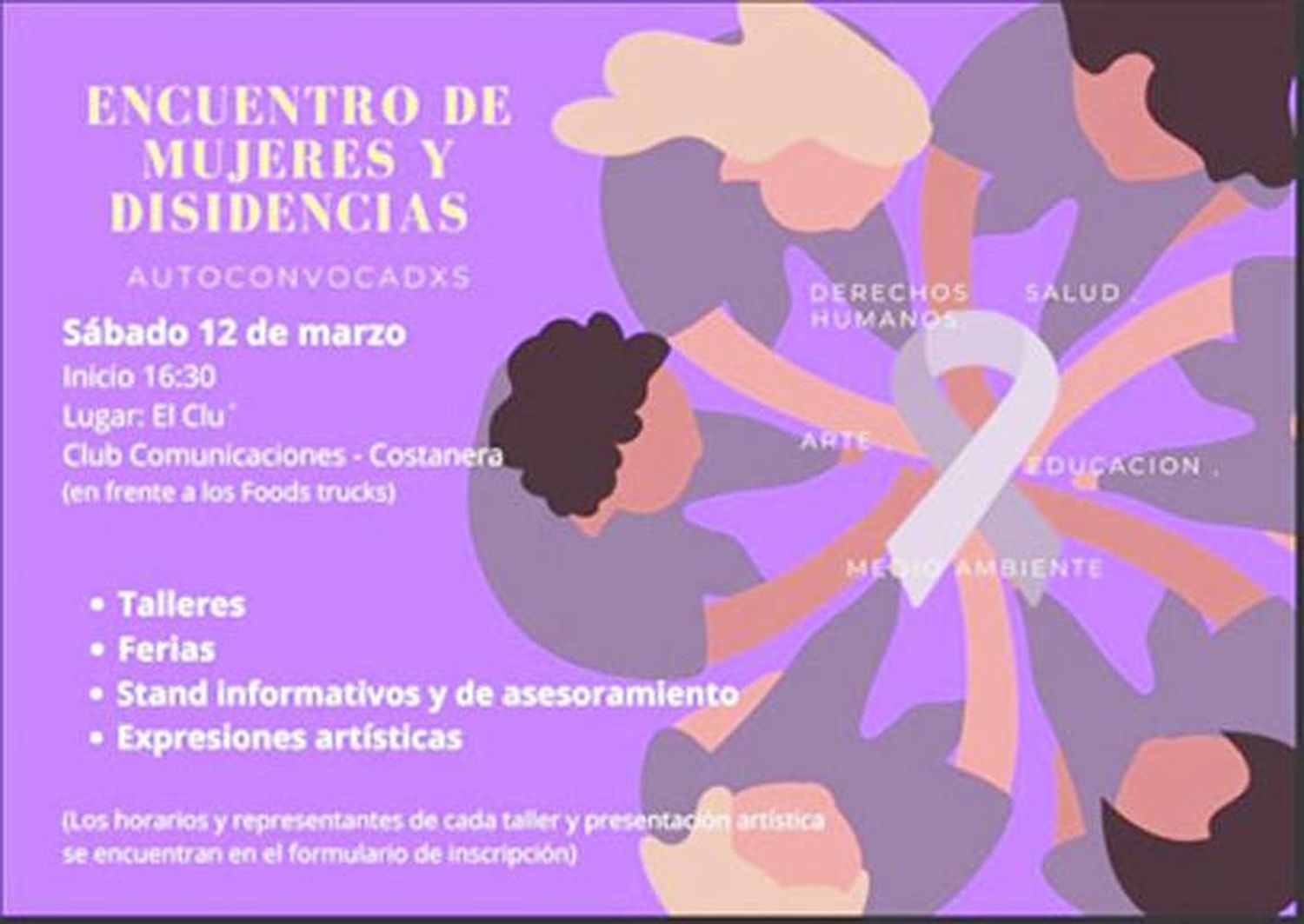 Encuentro de mujeres y disidencias  en el club Comunicaciones Concordia