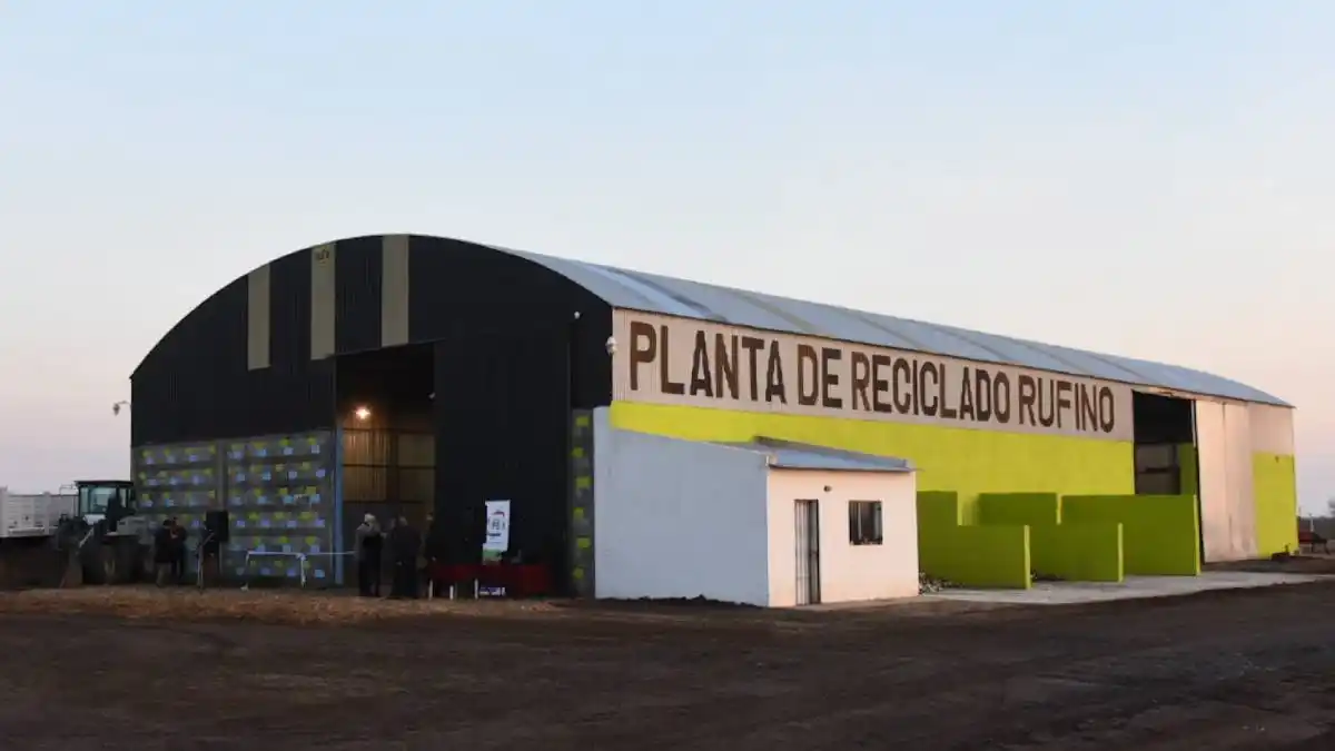 Planta de reciclado de Rufino. Foto: Gentileza.