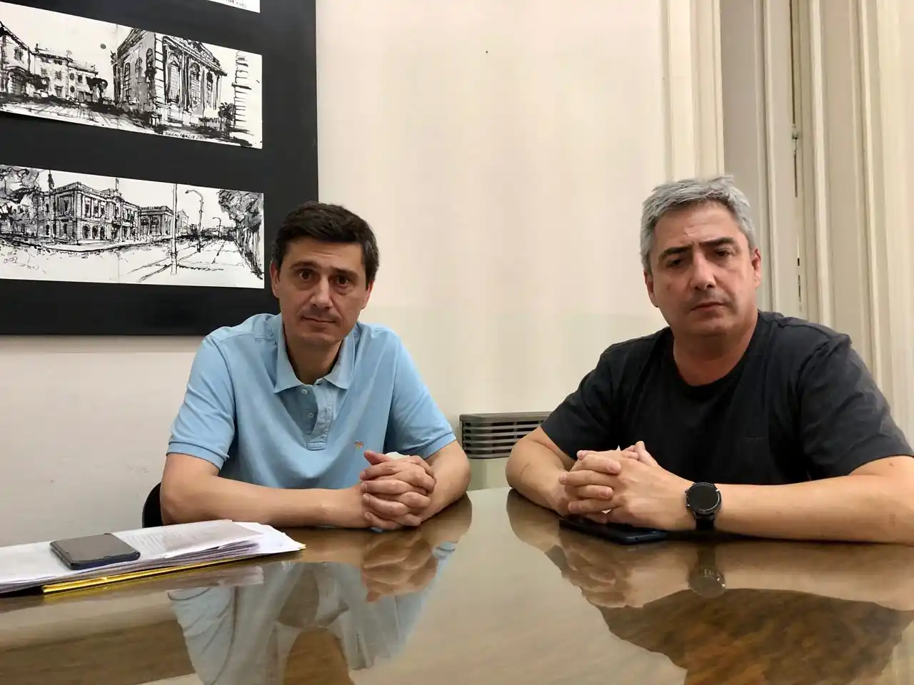 El secretario de Gobierno Miguel Lunghi (hijo) y el secretario de Legal y Técnica, Javier López.