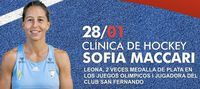 Sofía Maccari brindará una clínica de hockey a beneficio de Isidro Gastaldi Aladro