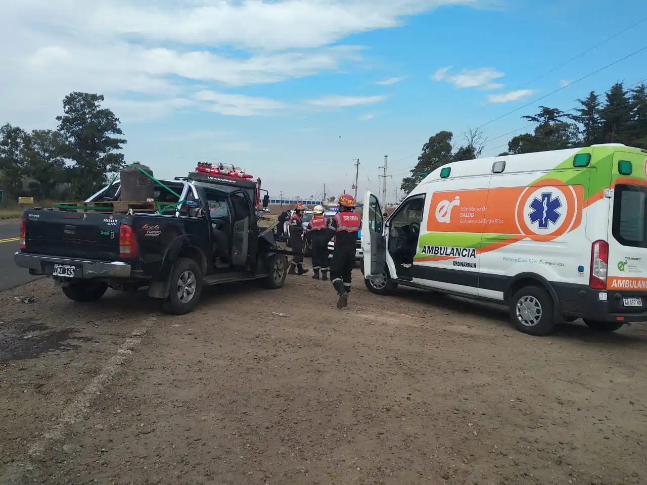 Violento choque en cercanías del acceso a Urdinarrain