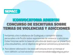 Convocatoria abierta: Concurso de escritura sobre violencias y adicciones.