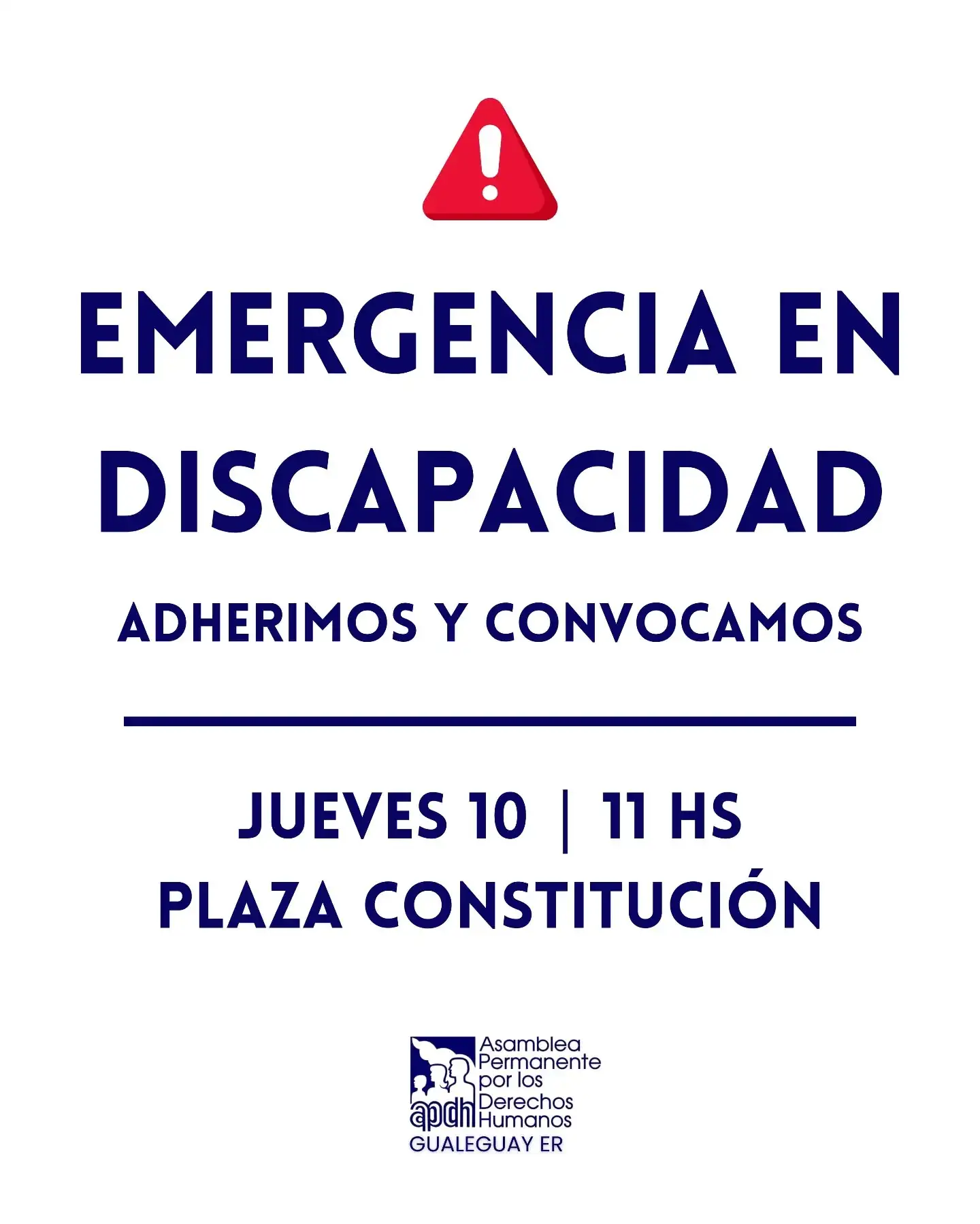 APDH Gualeguay se pronuncia ante la crisis en discapacidad y convoca a movilizarse