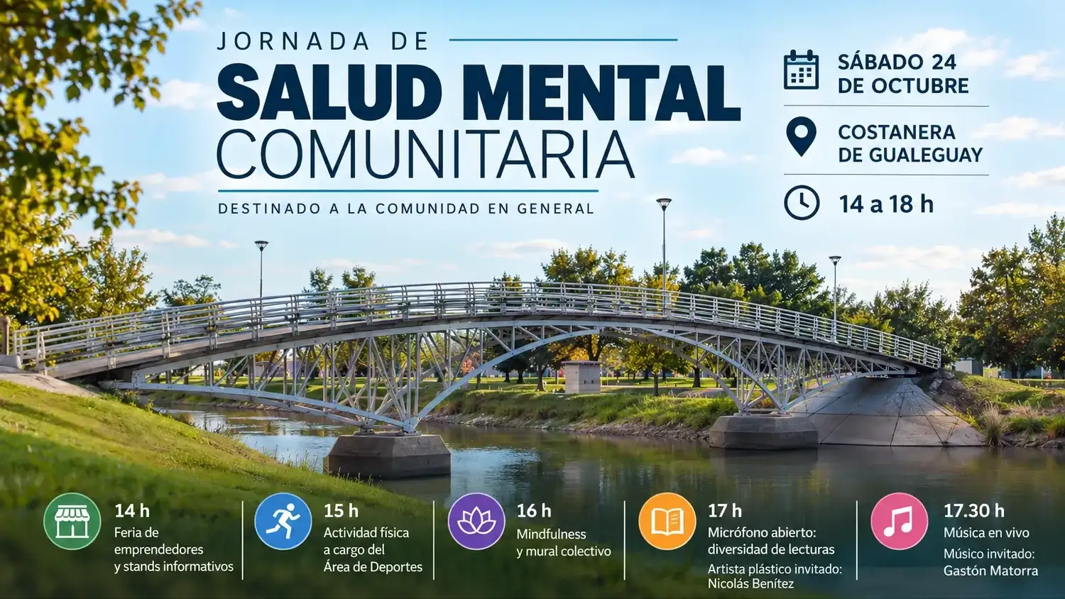 Gualeguay tendrá una Jornada de Salud Mental Comunitaria con actividades abiertas a toda la comunidad