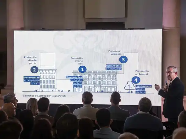Javkin presentó un plan para preservar inmuebles históricos en Rosario.