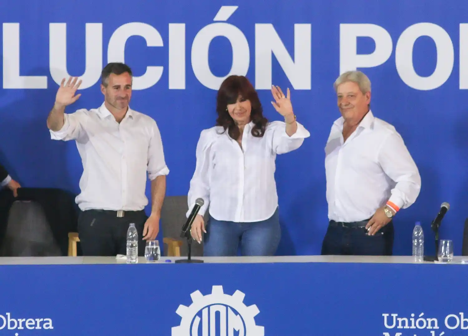 La vicepresidenta Cristina Kirchner durante el congreso de la UOM.