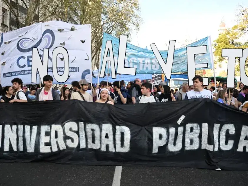 Marcha contra el veto a la Ley de Financiamiento Universitario. Imagen de archivo.