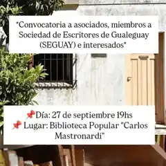 Convocan a reactivar la Sociedad de Escritores de Gualeguay