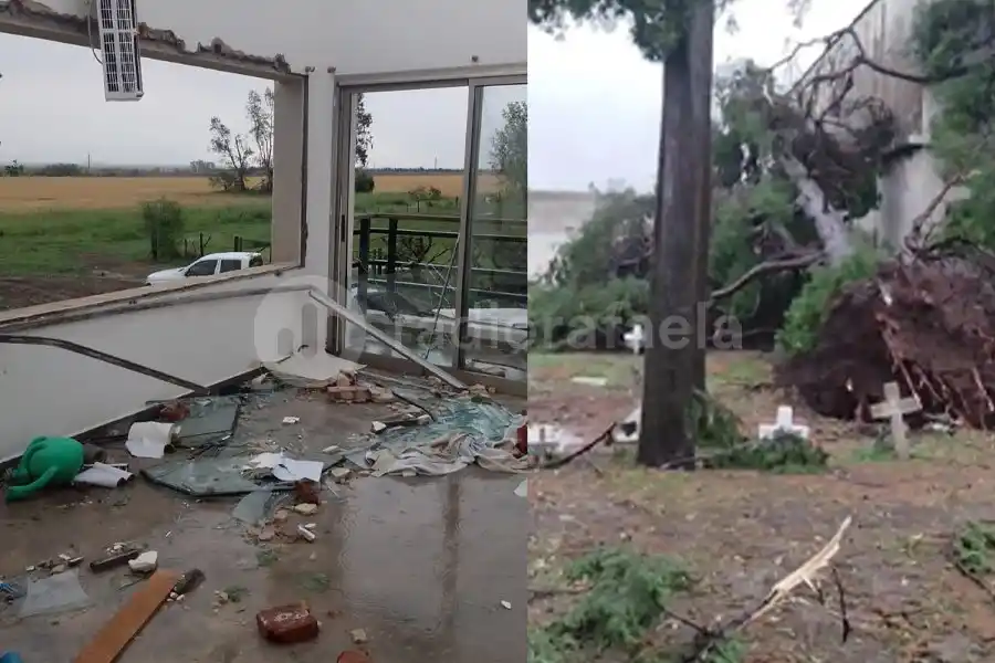 La tormenta dejó graves destrozos en San Justo: granizo y fuertes ráfagas de viento