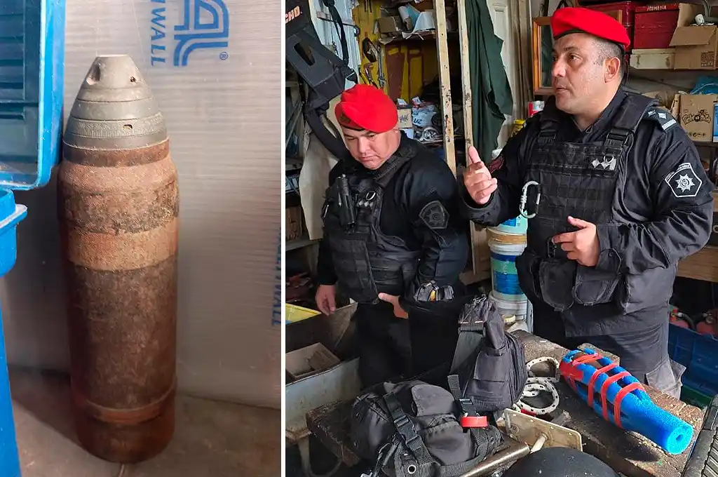 Enorme susto en una escuela santafesina: hallaron un proyectil de artillería activo en un depósito