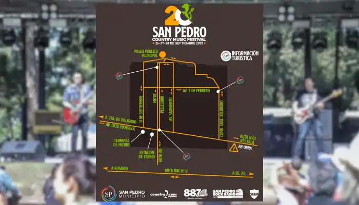 San Pedro Country Music Festival - mapa con accesos