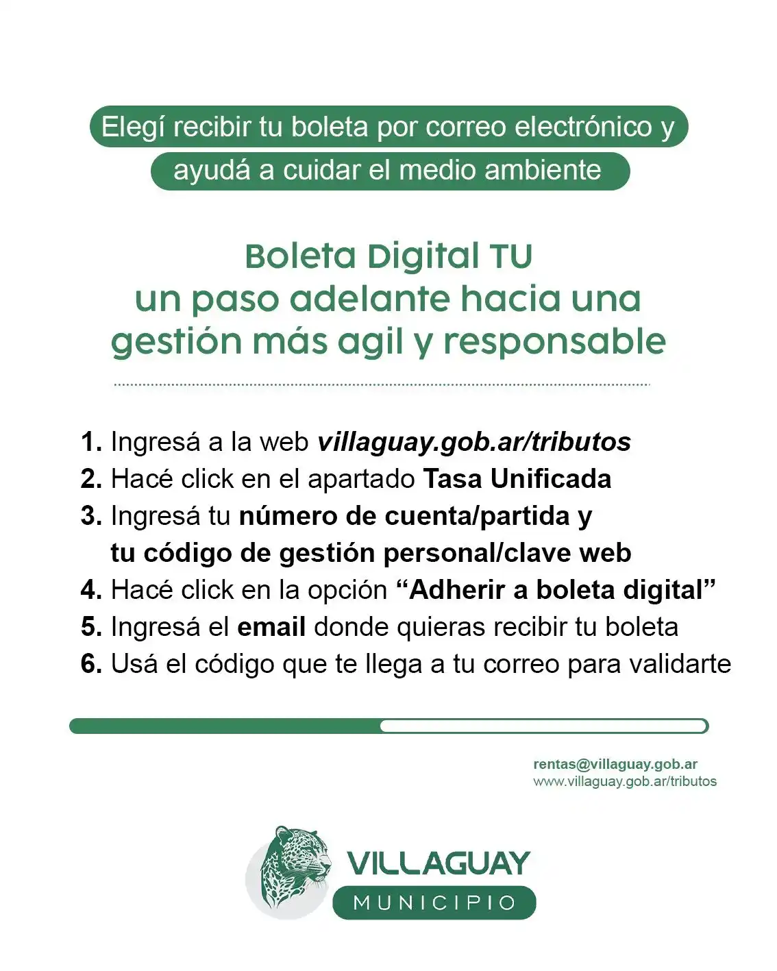 Boleta Digital de la Tasa Unificada: una opción más simple, rápida y sustentable
