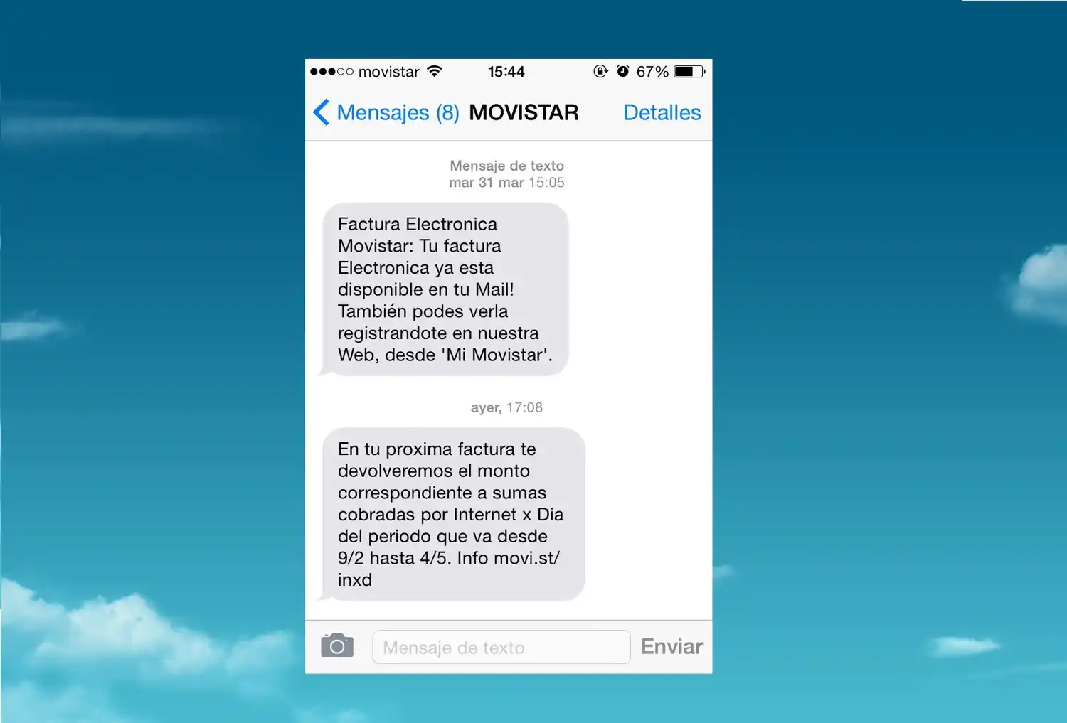 Movistar reintegrará el dinero cobrado por excedentes en el consumo de internet móvil