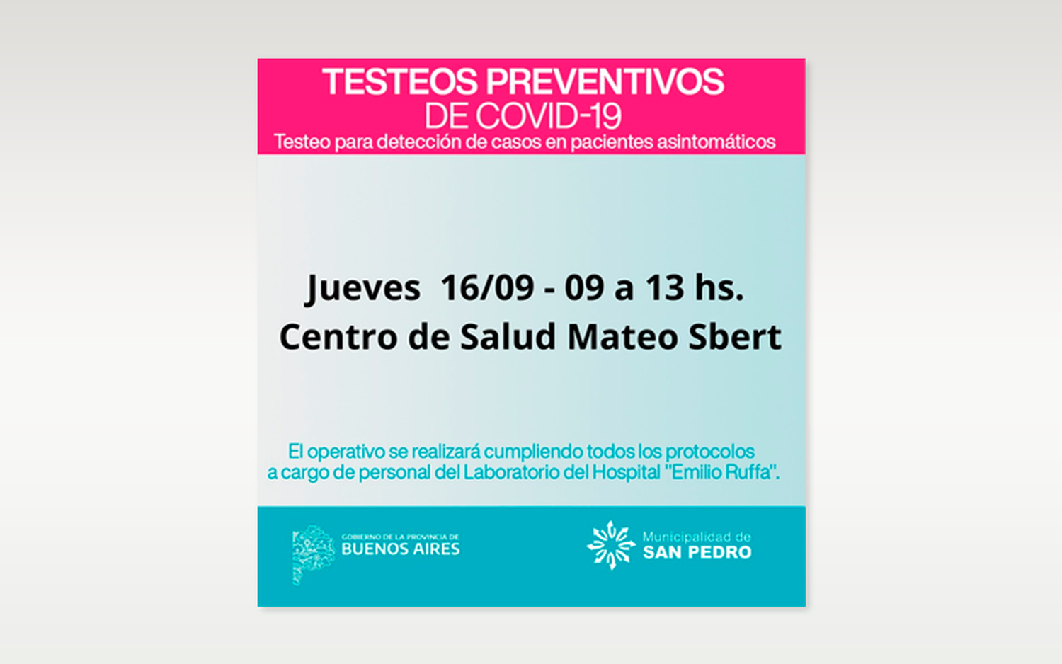 Testeos preventivos en el Centro de Salud Mateo Sbert