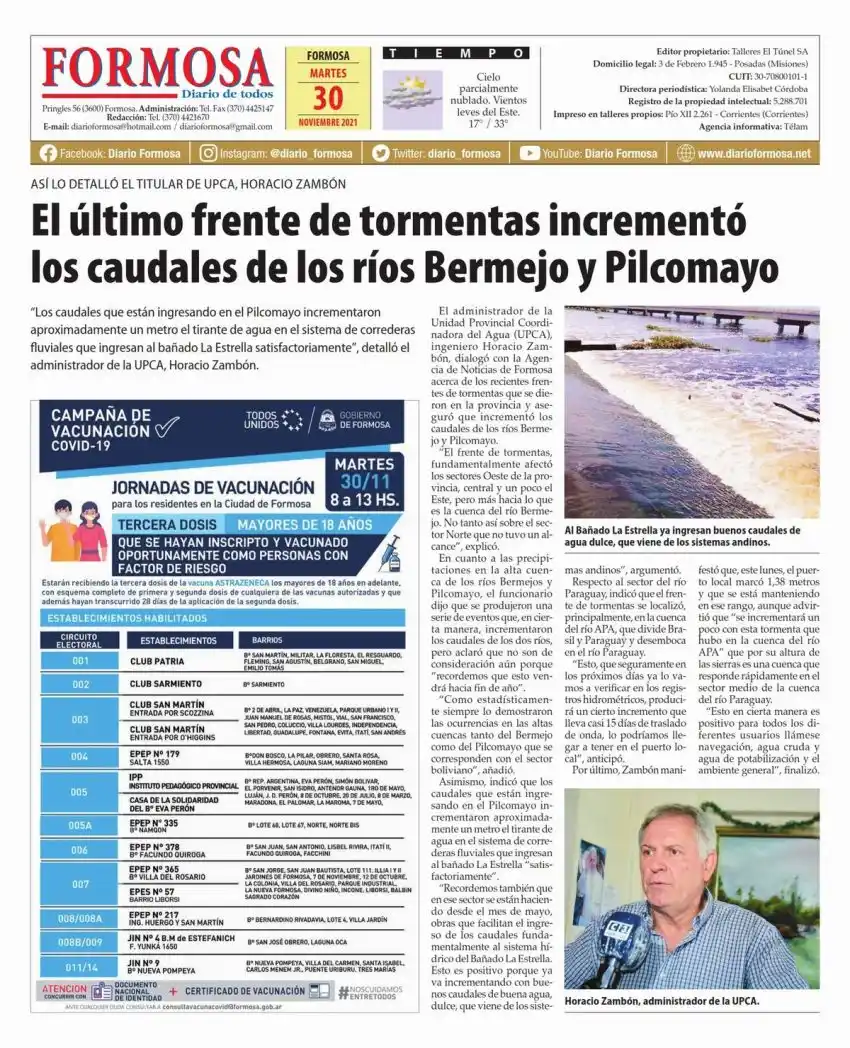 Tapa y Contratapa 30 de noviembre de 2021