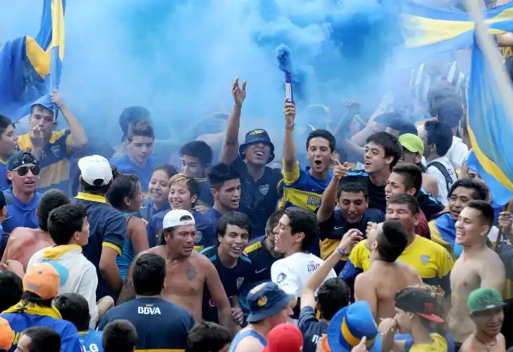 Festejos e incidentes con hinchas de Boca