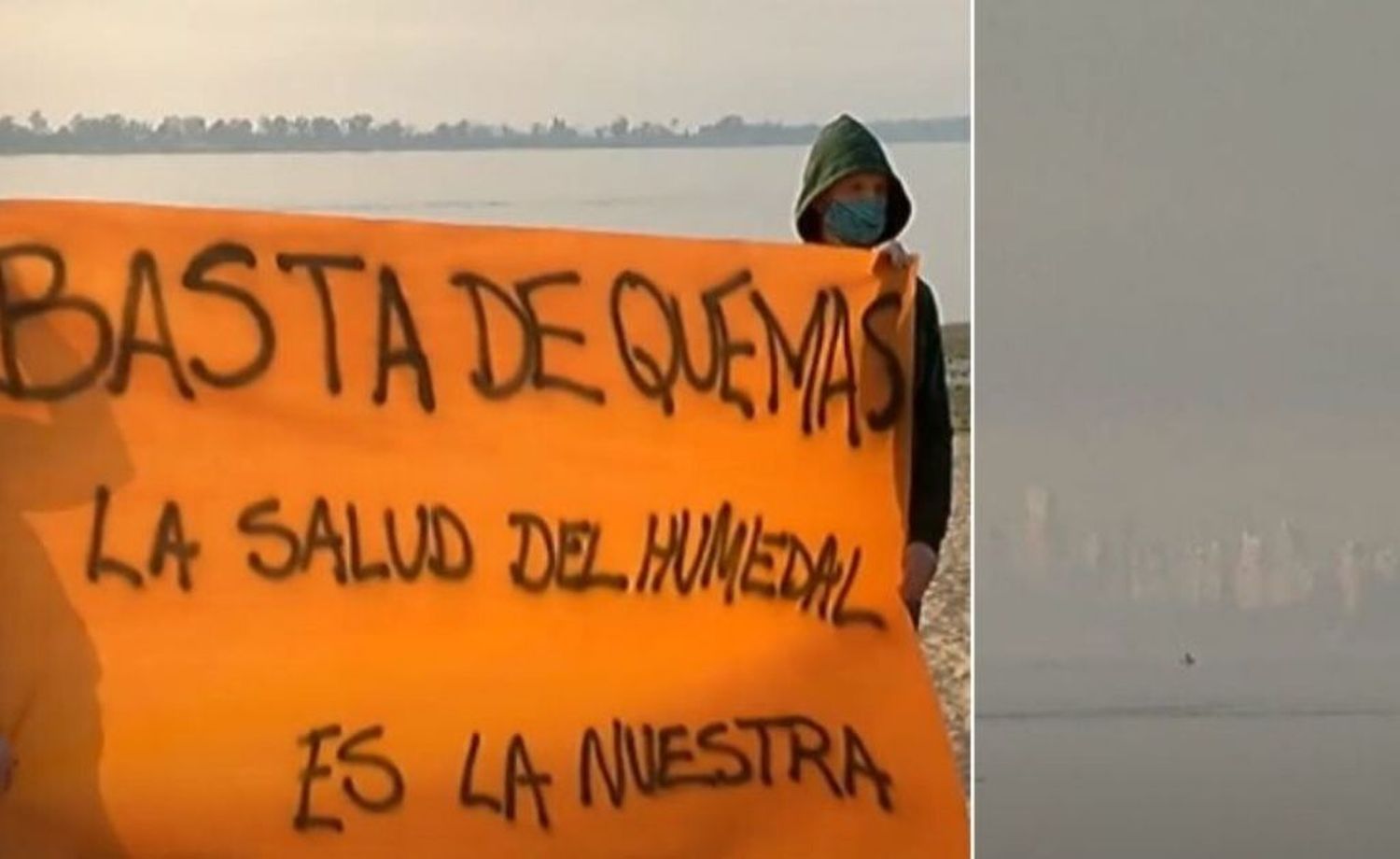 Humo en Rosario: convocan a una protesta contra la quema en las islas