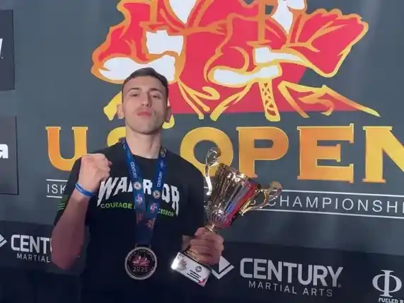 Tobías López, primer campeón argentino en artes marciales en el US Open.Foto:IG Tobias Lopez