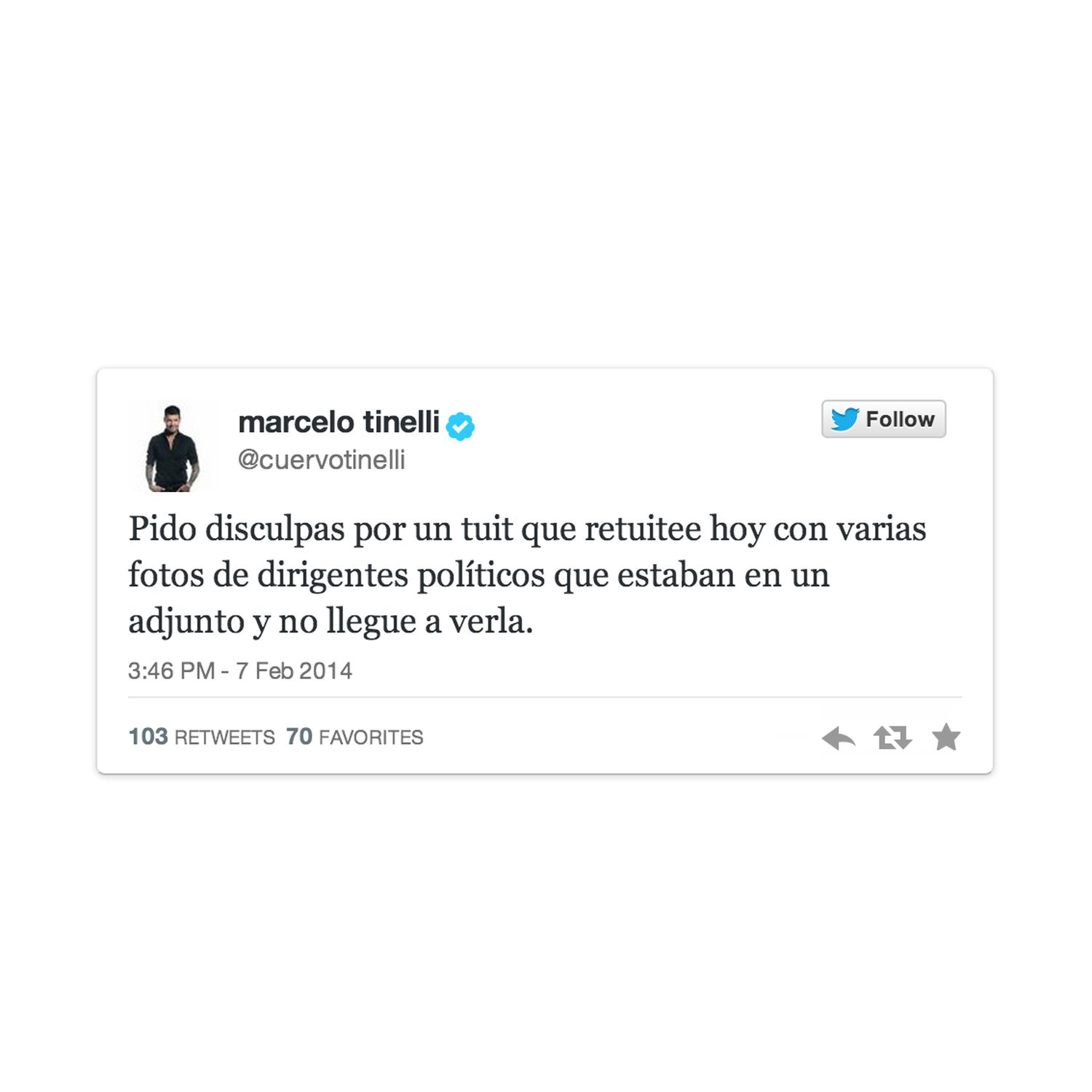 Fútbol para Todos: Tinelli se disculpó por su tuit contra el gobierno