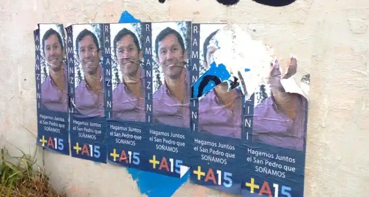 Ramanzini denunció vandalismo contra sus carteles de campaña
