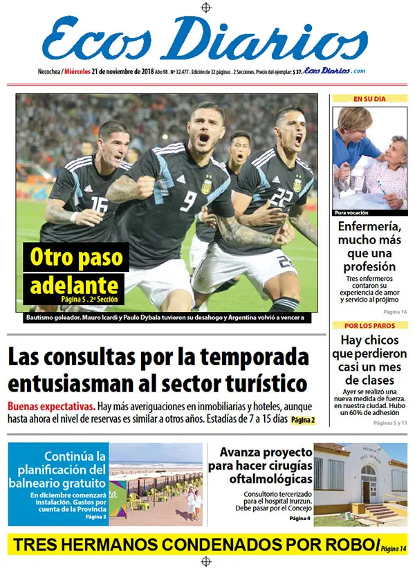 Tapa del 21 de noviembre de 2018