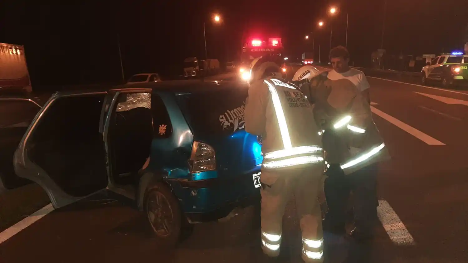 Choque en la Autovía N°12: un herido leve y amplio operativo de emergencia